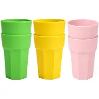 PlasticForte onbreekbare drinkglazen - 6x stuks - kunststof/plastic - mix van 3 kleuren - 520 ml - 13 cm