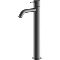 Hotbath Archie - Wastafelmengkraan - zonder Waste - Hoog - Geborsteld Gunmetal PVD - Opbouw - Messing