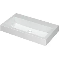 Ink Momento Wastafel Polystone Zonder Kraangat - 800x450x90 mm - Glans Wit