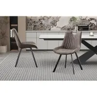 Pablo Stoelen '' Micro fiber PU in donkergrijs kleur - H 87 x B 54 x D 63 cm - Set van 2