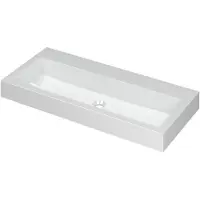 Ink Momento Wastafel Polystone Zonder Kraangat - 1000x450x90 mm - Glans Wit