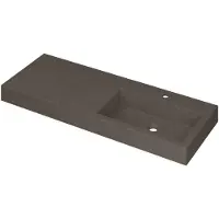 Ink Momento Wastafel Quartz Wasbak Rechts met 1 Kraangat - 1200x450x90 mm - Quartz Beton