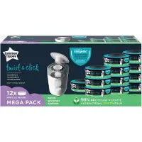 Tommee tippee Twist&Click origineel luieremmer navullingen - 12 st x 10,5m navulcassettes- kleuren kunnen afwijken