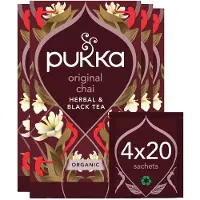 Pukka Tea Original Chai - 80 Theezakjes - Biologische Kruidenthee - 4 x 20 zakjes - Thee Voordeelverpakking