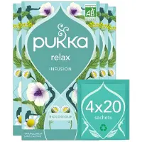 Pukka Tea Relax - 80 Theezakjes - Biologische Kruidenthee - 4 x 20 zakjes - Thee Voordeelverpakking