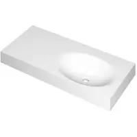 Ink Smooth Wastafel Polystone Rechts Zonder Kraangat - 1000x450x90 mm - Mat Wit