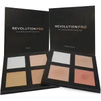 Makeup Revolution 2 x Revolution 4K Highlighter Palette - Gold-Rose Gold (doosje met krasjes)