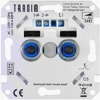 Tradim - LED Dimmer DUO - 2×5-75W - Fase-afsnijding - Universeel