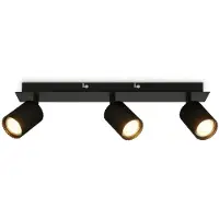 Briloner Plafondspot Ida, zwart, 3-lamps, kunststof/metaal dimbaar, zwart, Woon-/ Eetkamer, Kunststof, Modern, buitenspot