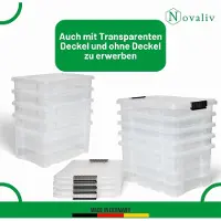 Novaliv 2x opbergdozen met deksel 15L antraciet Nestbare stapelbare opbergdozen met clipsluiting Kunststof doos BPA-vrij 41 x 29 x 20 cm