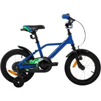 Happiq Kinderfiets – Voor jongens 3-9 jaar – Met stabilisatoren, handrem en terugtraprem – 30-51 cm, blauw
