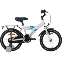 Happiq Kinderfiets Mountainbike – Voor jongens en meisjes van 5–9 jaar – Lichtgewicht, met bagagedrager – 41 cm / 46 cm wielen, wit
