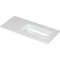 Ink Aspekt Wastafel Porselein Rechts met 1 Kraangat - 1000x450x15 mm - Glans Wit
