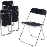 En.casa Klapstoel set van 4 Pornainen 74x46x47 cm zwart []