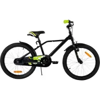 Happiq Kinderfiets – Voor jongens 3-9 jaar – Met stabilisatoren, handrem en terugtraprem – 30-51 cm, zwart
