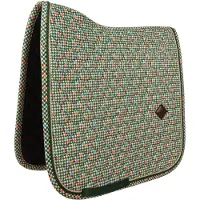 Kentucky Horsewear Horsewear - Zadeldoek velvet horse pied de poule donkergroen colorfull pony