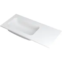 Ink Faktor Wastafel Polystone Links Zonder Kraangat - 1000x450x15 mm - Mat Wit