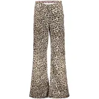 Geisha Jeans Sand/combi Leopard Print Maat: M | Wijde Broeken Outlet | Dames | Bruin