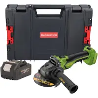 Procraft PGA22-BB accu haakse slijper 20 V 125 mm borstelloos + 1x accu 4,0 Ah + RHINO gereedschapskoffer - zonder oplader