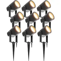 LEDVION - 9X LED Prikspots, Zwart, IP44, 1W, 3000K, 1M Kabel, Tuinspots Buiten