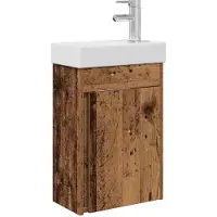 vidaXL Badkamermeubel met kraan Oud hout 40,5 x 22,5 x 62 cm