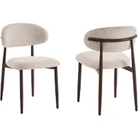 Furnihaus Eetkamerstoelen Celia Beige Walnoot Santi Set van 2