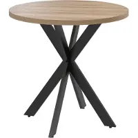 HOMCOM Eettafel MDF, staal Ø75 x 75H cm Bruin