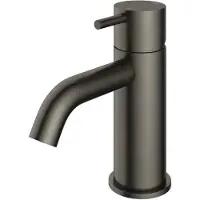 Hotbath Cobber - Wastafelmengkraan - zonder Waste - Laag - Geborsteld Zwart PVD - Opbouw - Messing - V01