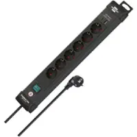Brennenstuhl Premium-Line contactdoosstrip 6-voudig met USB C PD en USB A | 3m | zwart | H05VV-F 3G1,5 | 30W | 18W - 1951160608