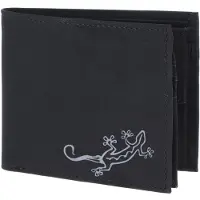 OXMOX portemonnee New Cryptan RFID Protect Querscheinbörse Lizard Print Grey Black zwart