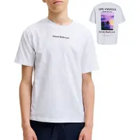 Jack & Jones JUNIOR T-shirt met backprint wit Jongens Katoen Ronde hals - maat 152