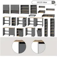 Vicco wasmachinekast Viktor, Wit/Artisanaal eiken, 93.6 x 88.2 cm 2 delen met plank