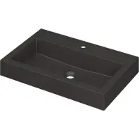 Ink Momento Wastafel Quartz met 1 Kraangat - 700x450x90 mm - Quartz Zwart