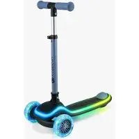 Kinderkraft RAKET UP – 2-in-1 loopfiets met zitje, LED- en RGB-wielen, in hoogte verstelbaar, opvouwbaar, kinderloopfiets, blauw