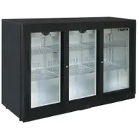 Saro Geforceerde Barkoelkast | 3 Schuifdeuren | Zwart (Lager dan 90 cm)
