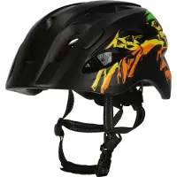 Crazy Safety Fahrradhelm m. Light - Grafitti - Schwarz/Gelb - - 54-59 cm - Fahrradhelme