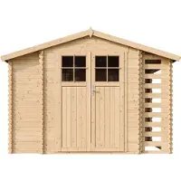 Timbela M389F - Houten tuinhuis-brandhoutschuurtje - 5,41 m² - 206x328xH218 cm - zonder vloer