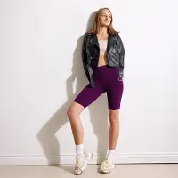 Merry Style MS-MS10-145-LE Dames Leggings - Sport - Vrijetijdsbroek - Kort - Viscose - Sporbroek - Yogabroek - Pruim - L