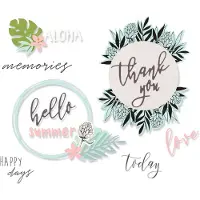SIZZIX Framelits Snijmal Set - With Stamps Detailed Tropics