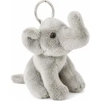 Ravensden Pluche olifanten knuffel sleutelhanger - grijs - 10 cm - cadeau - tas hangers - dieren
