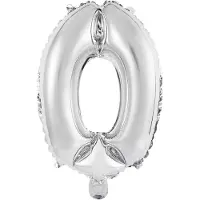 Amscan Folieballon Cijfer 0 35 Cm Zilver