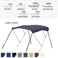 OceanSouth Aluminium biminitop - 3-boogs - Breedte 170 <>190 cm - Hoogte 130 cm - Doek 183 cm