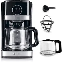 DS Produkte Koffiemachine met Touchdisplay | Filterkoffiezetapparaat 900W met Glazen Kan – 1,5 liter Koffiekan | Filtermachine voor Gemalen Koffie – tot 12 Koppen Koffie