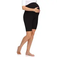 Merry Style Be Mammy MS-MS10-299-LE Dames Zwangerschapsleggings Leggings - Sport - Vrijetijdsbroek - Kort - Katoen - Sporbroek - Yogabroek - Zwart - XXL