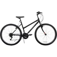 Happiq Dames mountainbike 61–66 cm – Voor volwassenen voor woon- en sportief gebruik op trail en weg – Met 18 versnellingen en hardtail ontwerp – Zwart aluminium frame