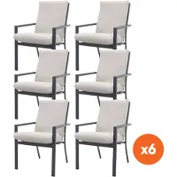 Garden Impressions Set van 6 - GI Sergio dining tuinstoelen Carbon black/Desert Sand
