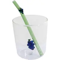 Point-Virgule - Set van glas en rietje met druif uit borosilicaatglas 300ml
