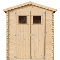 Timbela Holzhaus tuinhuis M367 - Houtenschuur, afmetingen: B196 x L136 x H218 cm / 1,98 m². Opslagruimte voor de tuin - Fietsenschuur - Waterdicht dak
