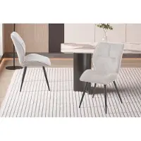 Faye Stoelen '' in stof Davis zand kleur - H 89cm x B 49 x D 65 cm - Set van 2
