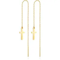 Cilla Jewels Goudkleurige Ketting Oorbellen Dames met Kruis van Edelstaal